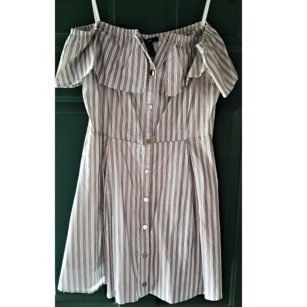 Striped off the Shoulder Skater Dress